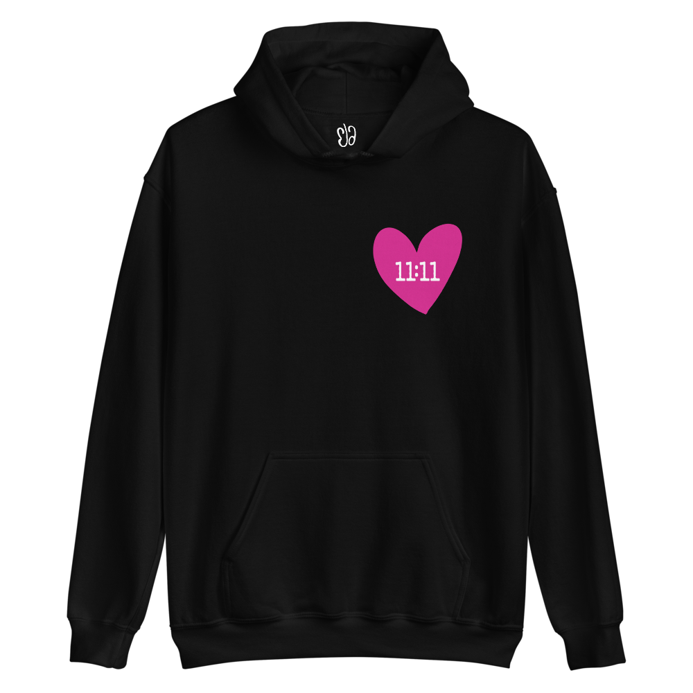 11:11 Black Hoodie Front