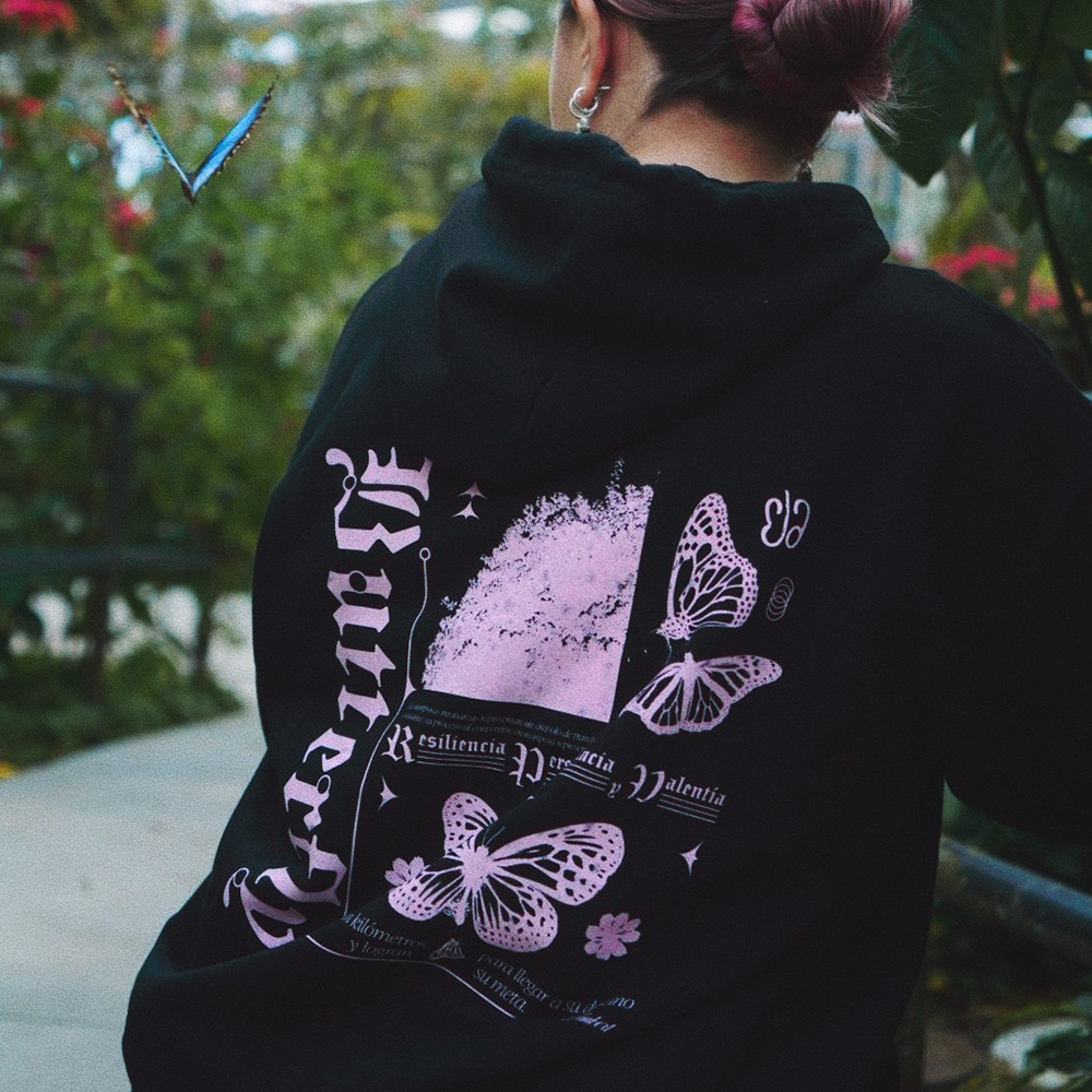 Hoodie with butterfly sale